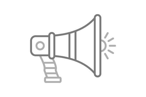 Amplify Your Message: The Power of the Megaphone Greyscale Line Icon