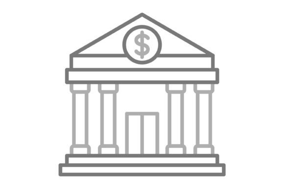 Bank Greyscale Line Icon Set: Versatile Graphics for Every Project