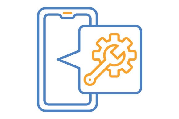 Configuration Blue Orange Line Icon: Versatile Design Assets