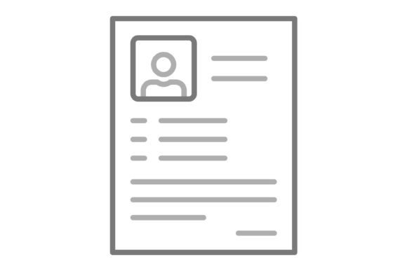 Curriculum Vitae Greyscale Line Icon: A Versatile Design Asset