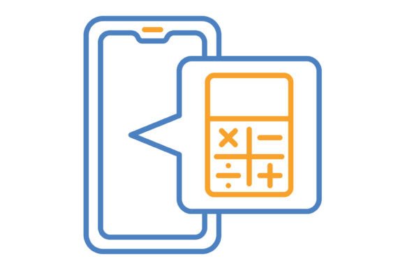 Evaluating the Calculator Blue Orange Line Icon Set for Modern Design Projects