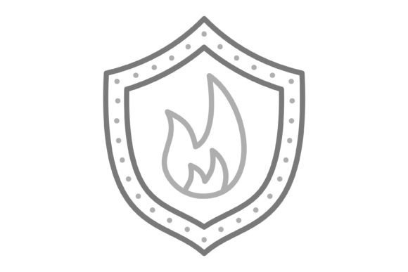 Fire Shield Greyscale Line Icon: A Practical Asset for Modern Design Needs