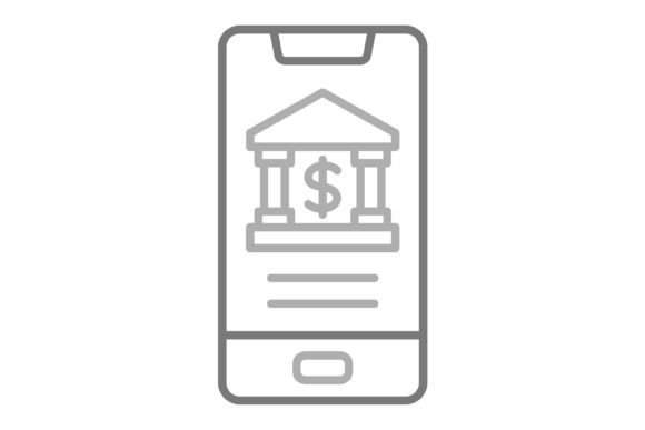 Mobile Banking Greyscale Line Icon: A Designer's Essential Toolkit