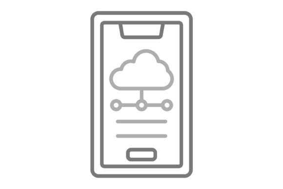 Mobile Cloud Greyscale Line Icon: Streamlining Your Digital Design Toolkit