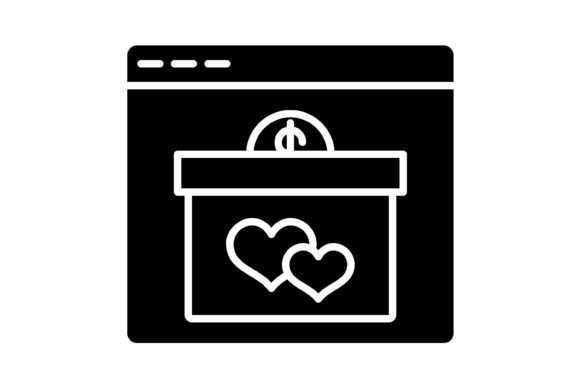 Online Donation Glyph Icon: Streamlining Digital Fundraising with Versatile Design Assets