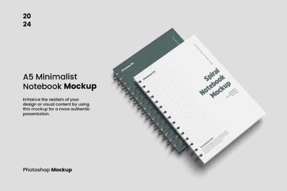 Realistic A5 Minimalist Notebook Mockup for Your Designs