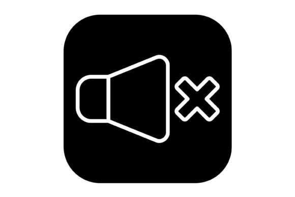 Volume Off Glyph Icon: Versatile Sound Control for Digital Projects