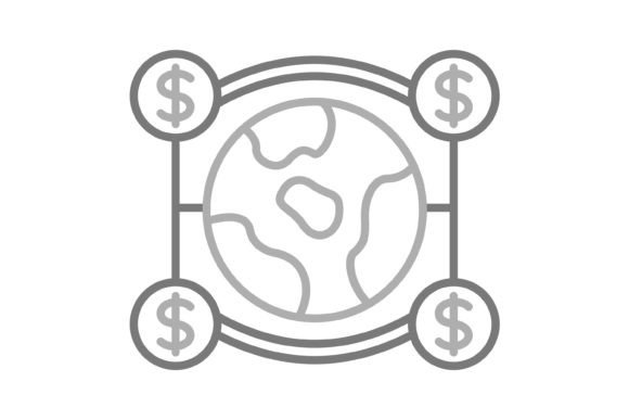 World Financial Greyscale Line Icon: Versatile Tools for Modern Design